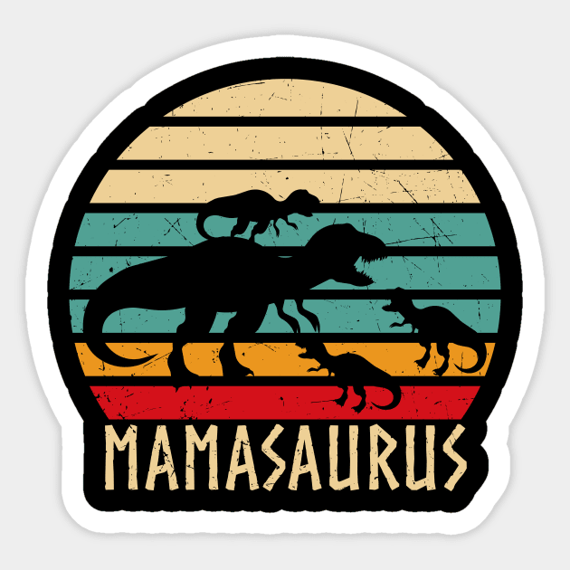 Mamasaurus Funny Mothers Day Dinosaur Mom Sticker by Foxxy Merch